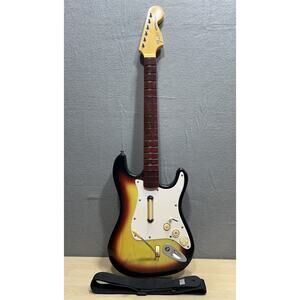 Nintendo Wii RockBand Guitar Fender Stratocaster w Strap NWGTS2 No Dongle Tested